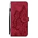 Produktbild LEMAXELERS Huawei Y5P Hülle,Huawei Y5P Handyhülle 3D Geprägte Schmetterling Blumen Flip Case PU Leder Cover Magnet Schutzhülle Handytasche für Huawei Y5P,CY Butterfly Red