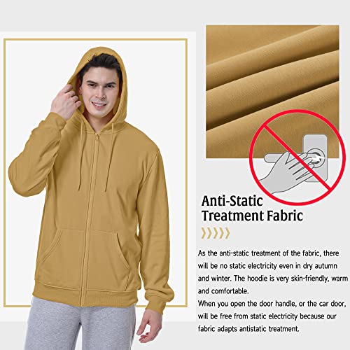 ALAVIKING Mens Zip up Hoodie Antistatic Fabric Hooded Sweatshirt with Pockets Athletic Fleece Hoodies for Men Size S-3XL2