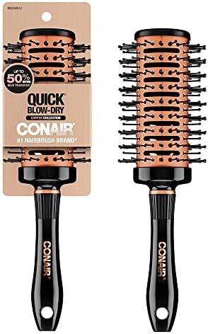 Conair Quick Blow-Dry Copper Collection, Vented Round Brush, Hair Brush, 1 count