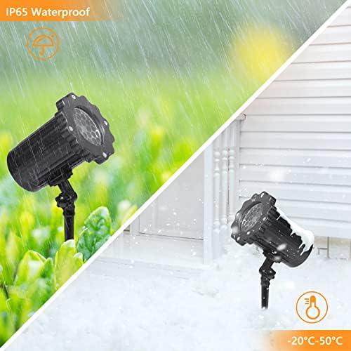 Christmas Projector Lights Outdoor, LED Snowflake Projector with Remote Control, Waterproof Xmas Projector Outdoor Snow Fall Projector, Indoor Outdoor Decorations for Christmas Gift Party Halloween