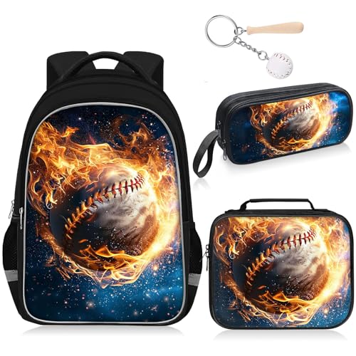 Fitvc School Backpack for Boys - 4pcs Baseball Boys...