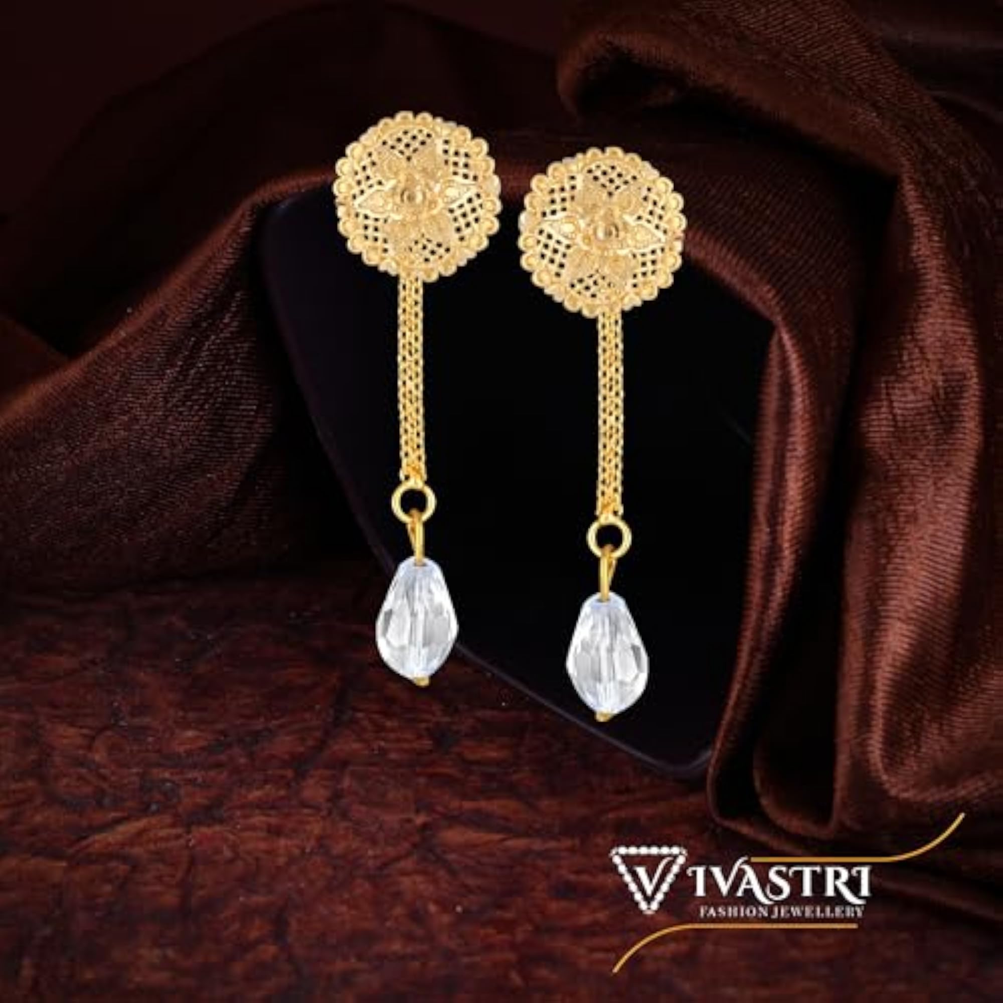 Women's CZ Stone Studded 2-in-1 Removable Stud & Drop Earrings