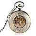 OIFMKC Pocket Watch Steampunk Pocket Watch Clock Poker Skull Pattern Luxury Retro Hollow Automatic Mechanical Fashion Bronze Copper Xmas Gift
