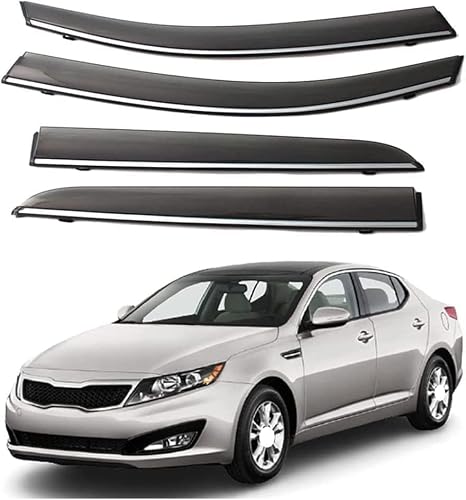WeiYH Wind Deflectors for Kia K5 Optima 2011-2015, Keep Your Car Ventilated in Rain Car Rain Guard Shield Stick-on Fitment Weathershields