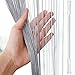 DALINA Textil - Panel Cortina Cadena 150x260cm, Cortina de la Puerta, Cortina de Hilos de la Tira de Las Cintas, Panel Cortina devorativo. Gris Perla,Incluye una Barra Extensible Blanco 110-200cm