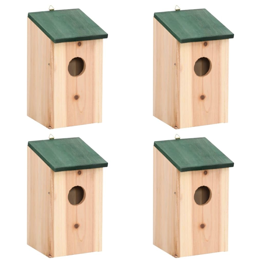 vidaXL 4 x Kiefernholz, Nistkasten, Vogelhaus, Garten, Hof, Außenbereich