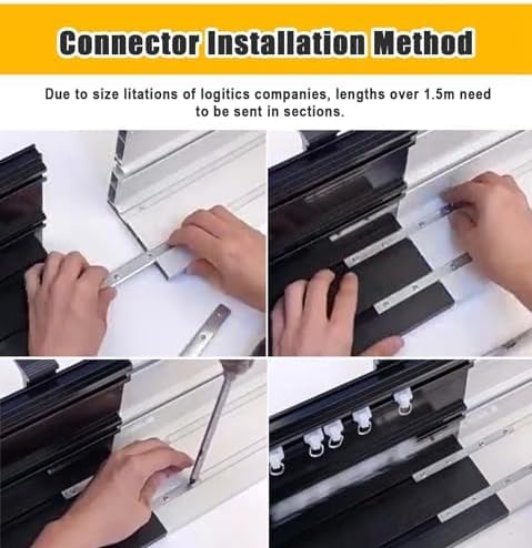 Cenefa de aluminio premium con doble riel de cortina integrado para pared 6