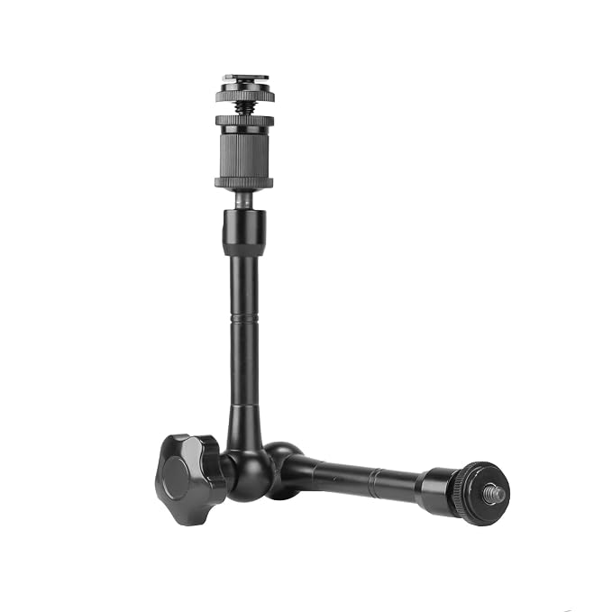 HIFFIN 11"/28cm Adjustable Magic Arm with Ball Head, 1/4" Screws for Flash/LED L