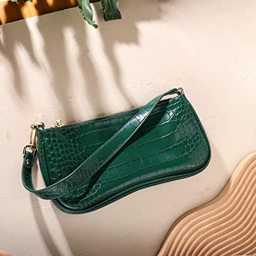 S.Leaf Retro Shoulder Bag Soft Crocodile Vegan Leather PU Clutch Purse Designer Handbags Best Friend Birthday Gifts for Women2