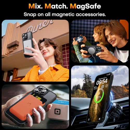 Image of TAURI for iPhone 16 Pro Max Case, Compatible with MagSafe, Black | with Screen Protector, Not-Yellowing Military-Grade Protection, Shockproof Slim Magnetic Case for iPhone 16 ProMax