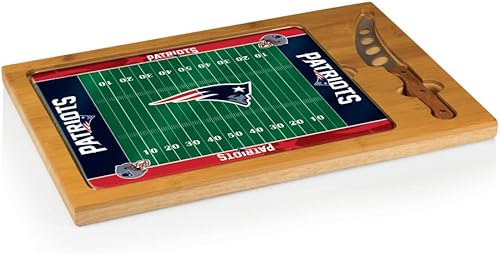 Vista 92 de PICNIC TIME NFL Football Field Icon - Juego de tabla de cortar y cuchillos con parte superior de vidrio, (Parawood y bambú)