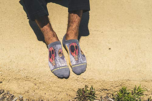 MERGE4 Otis Link Candy Skulls Lite Gray Unisex Artist No Show Sock4