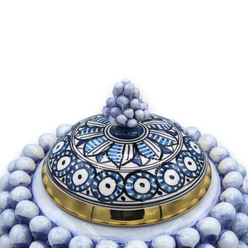 Pot à Biscuits Pigna Caltagirone Bleu Antique Ø 22 cm - 3