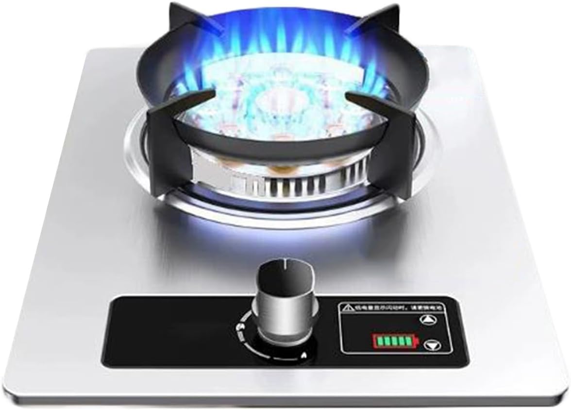 43cm Portable Gas Stove,5.2kw 9-Cavity High-Heat Wok Burner,Stainless Steel Countertop with Flame Failure Protection and 90-min Timer(LPG)