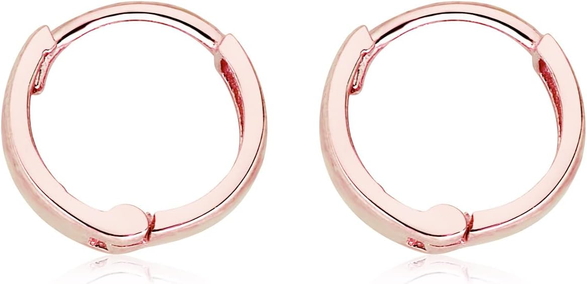 AVORA 10K Yellow/White/Rose Gold Classic Huggie Hoop Earrings