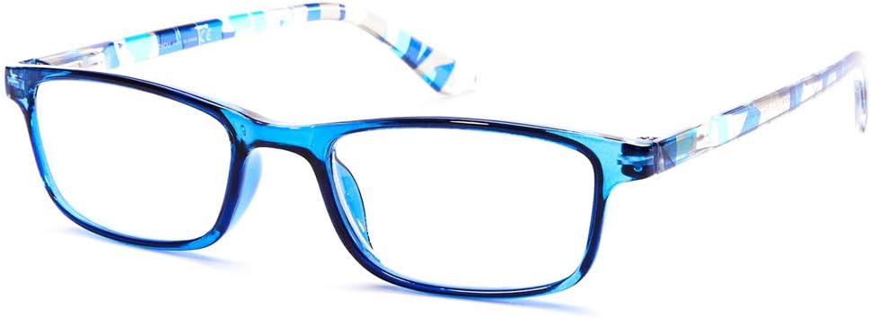 K KENZHOU Reading Glasses 5 Pack (1.5), Readers 5 Pairs for Women/Men, Rectangle, Spring Hinge, Anti Glare Lightweight Reading Eyeglasses