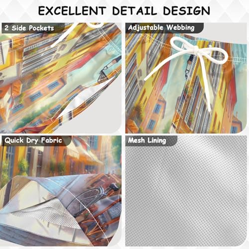 Street Romantic Flower Boys Swim Trunks Quick Dry Toddler Swimsuit Boy Swimwear Board Shorts Bathing Suits XS3