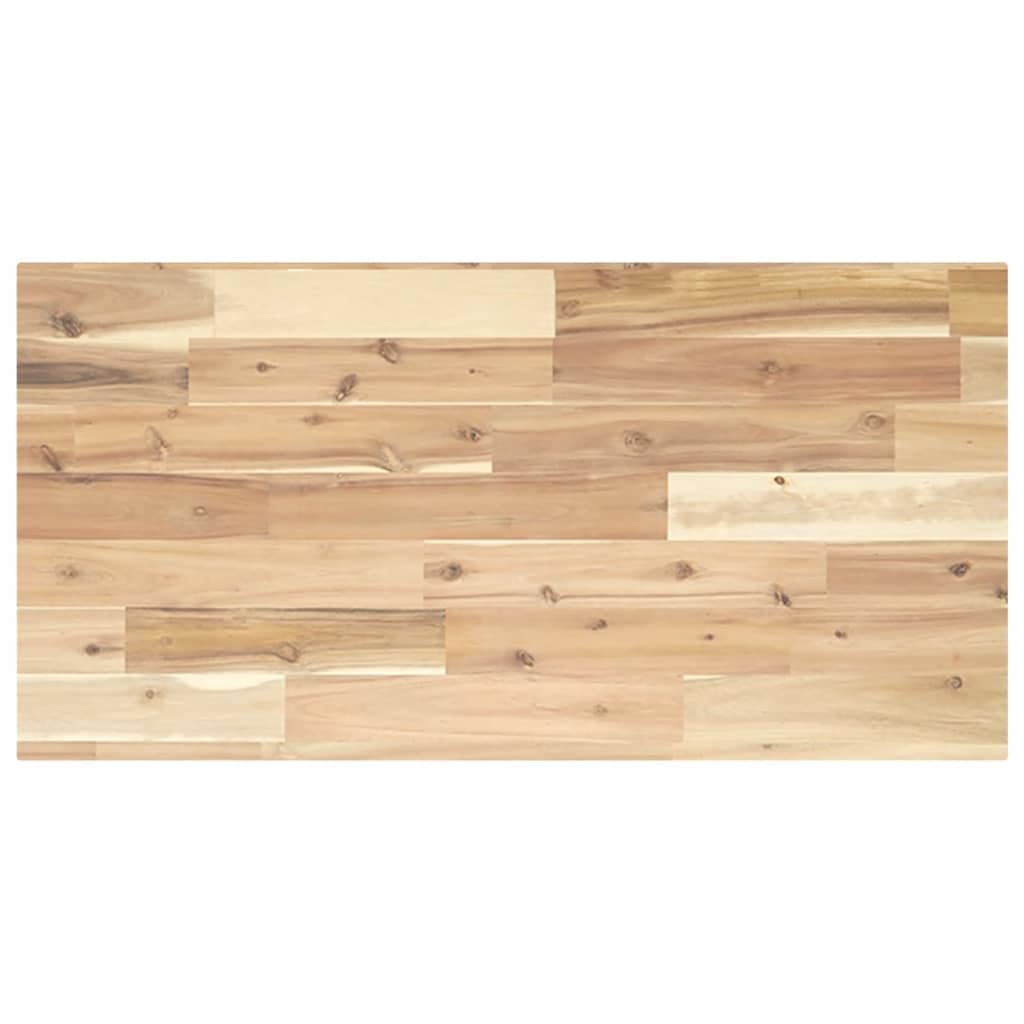 Piano lavabo 80 x 40 x 2 cm in legno di acacia massiccio, non trattato, piano in legno massello rustico come versatile piano di lavoro per bagno, cucina o banco da lavoro