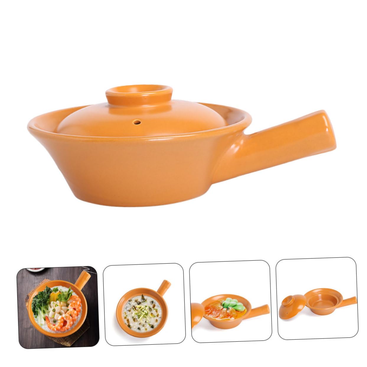 VICASKY Keramik Milchtopf mit Griff Hitzebeständig Klein Multifunktional für Reis Suppe Babybrei Porzellanähnlich für Herd Sicherer Griff für Babynahrung und Vielseitiges Kochen