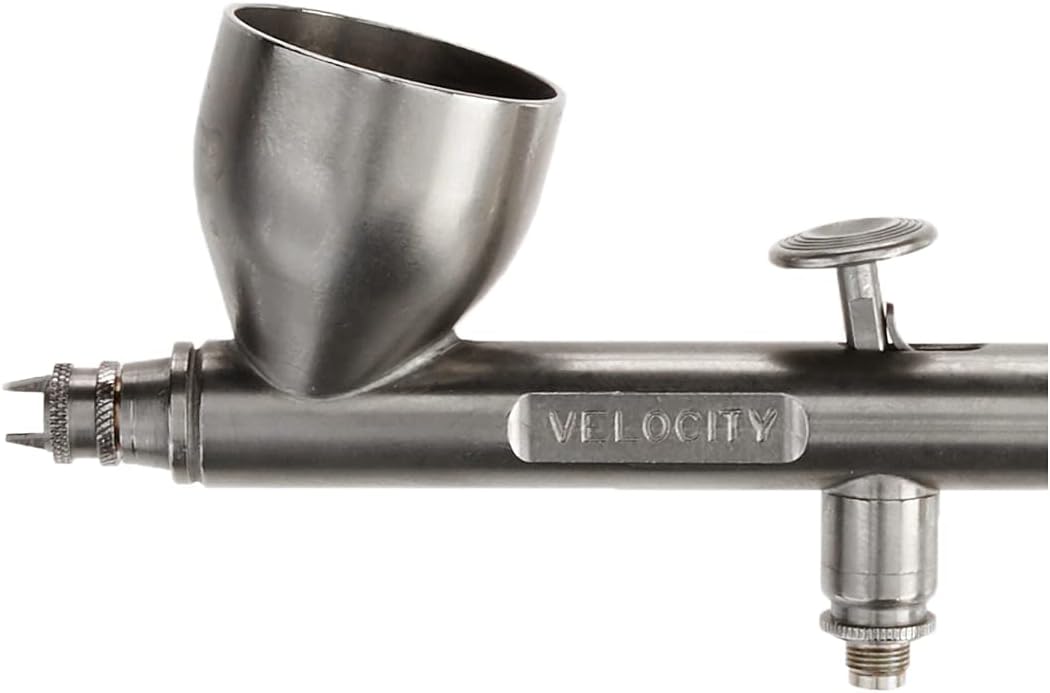 Velocity Gravity Feed Renegade Dual Action Airbrush .21mm, Silver" Or "Metal