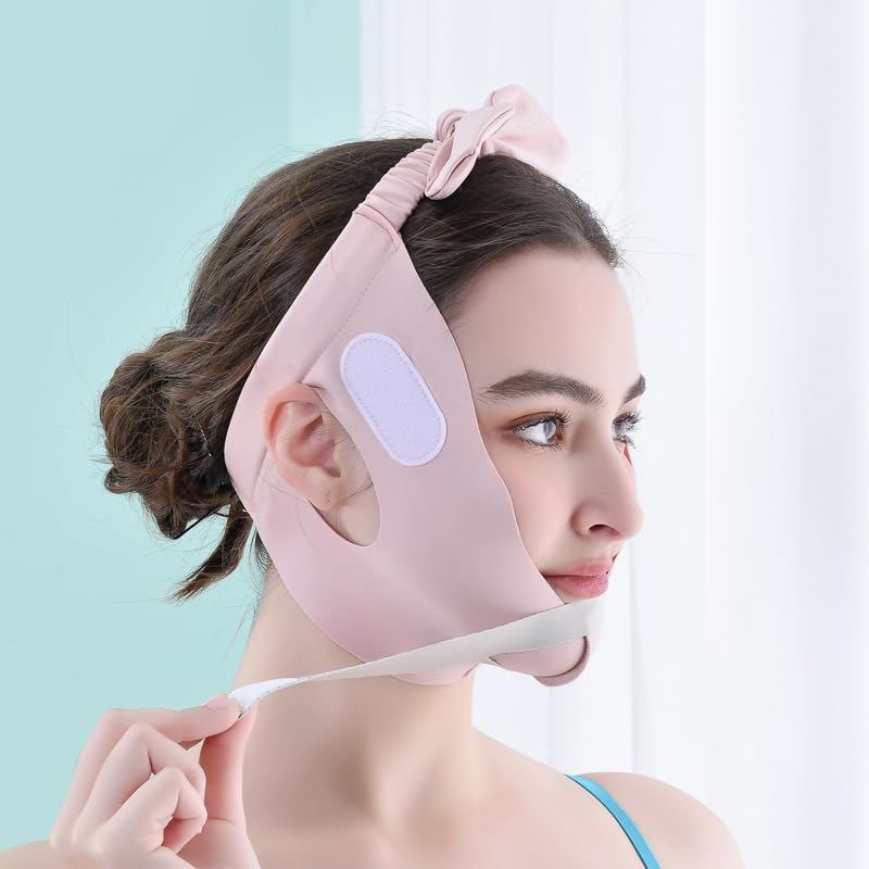 V-Line Face-Lifting Mask Sleep Mask Promote Fat Burning Reusable Graceful Face Mask (Pink)