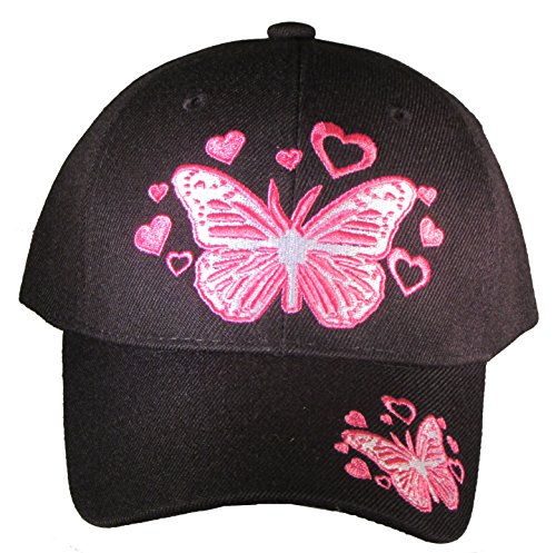 Kid's Youth Pink Butterfly Hat - Baseball Cap
