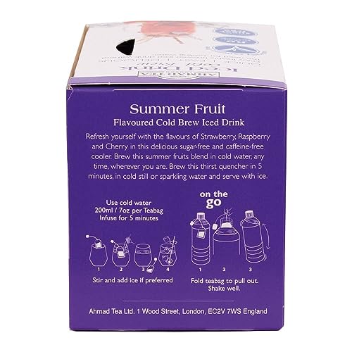 Image of Ahmad Tea Herbal Tea, Cold Brew Summer Fruits Teabags, Iced Tea, 20 ct (Pack of 1) - Decaffeinated