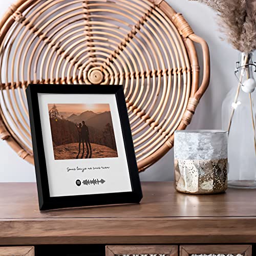 Image of Ritwika's Personalized Photo Spotify Qr Code Name Message Digital Print Engineered Wooden Frame For Desk 17 X Cm Multicolor Set Of 1, Square, Tabletop