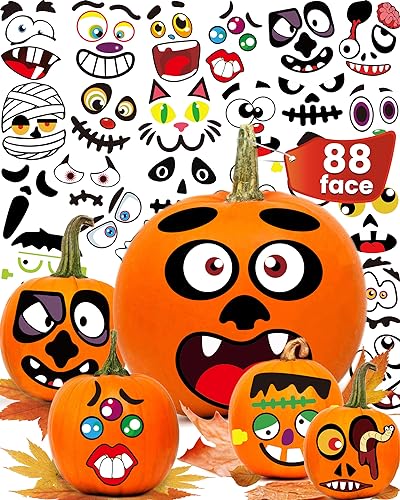 Halloween Pumpkin Face Sticker for Kid, Decorating Painting Kit Decoration - image 1