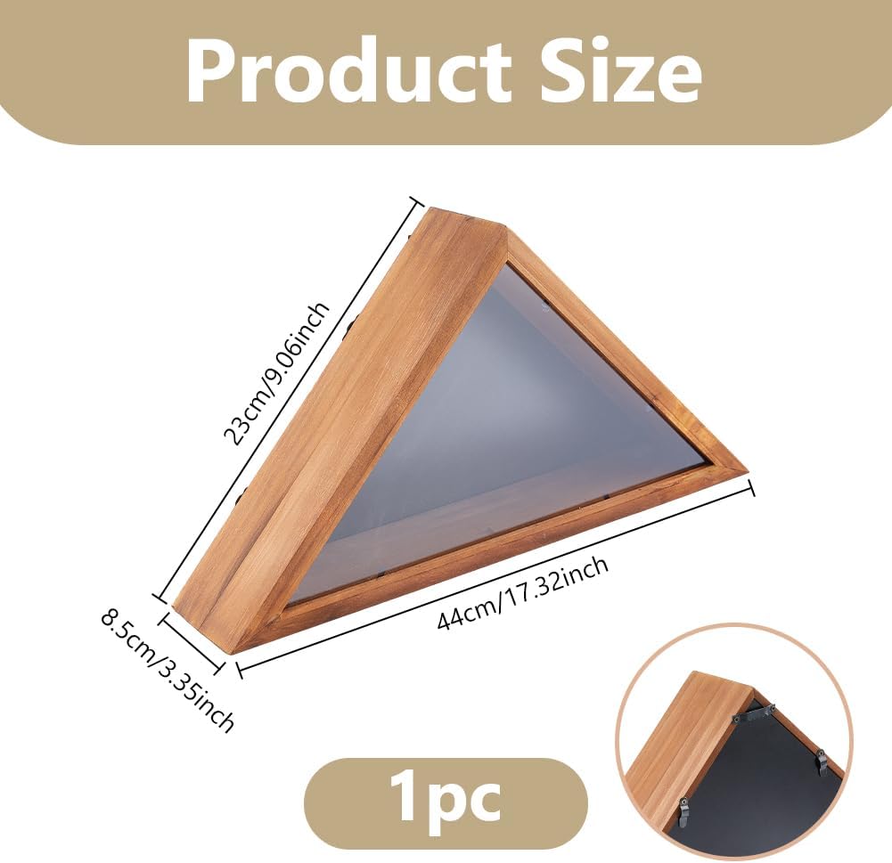 DICOSMETIC Wooden Flag Display Case for 3"x5" Folded American Flag 44x23x8.5cm Small Military Flags Frame Wall Mounted Flag Cases for Veterans with Clear Acrylic Windows for Home Decor