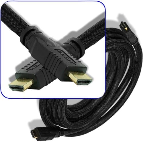 ShopBox 15 Ft Foot High Speed HDMI Cable 24awg Heavy Duty(Mesh Net Jacket) for HDTV Playstation Xbox Blu-ray - CL2 Rated Cord