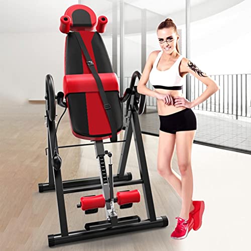 DSVF Premium Gravity Heavy Duty Inversion Table, Inversion Table with Adjustable Headrest Protective Belt for Back Pain, Chiropractic Back Stretcher Machine Pain Relief Therapy Equipment