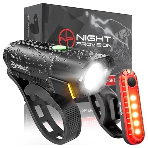 Bike Lights Front and Back (BX-500) - Bicycle Headlight and Tail Light Set with Powerful Rechargeable 540 Lumens LED for Night Riding - USB-C Compatible Charging - Bike Safety Equipment