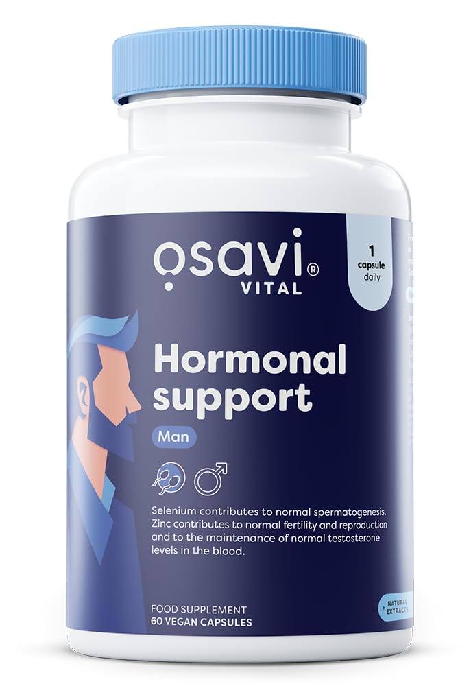 Osavi Hormonal – 60 Vegan Capsules | KSM–66® Ashwagandha, Selenium & Zinc for Male Fertility & Testosterone Support | Protects Cells from Oxidative Stress, Supports Reproductive Health