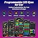 2PCS Devil Eyes LED Lights for Car Windshield, 23.6x4.72in Programmable Flexible Panel, with Advanced Chip & 100% Synced Dual Screen Animated Eyes for Car, Truck, SUVs, RV