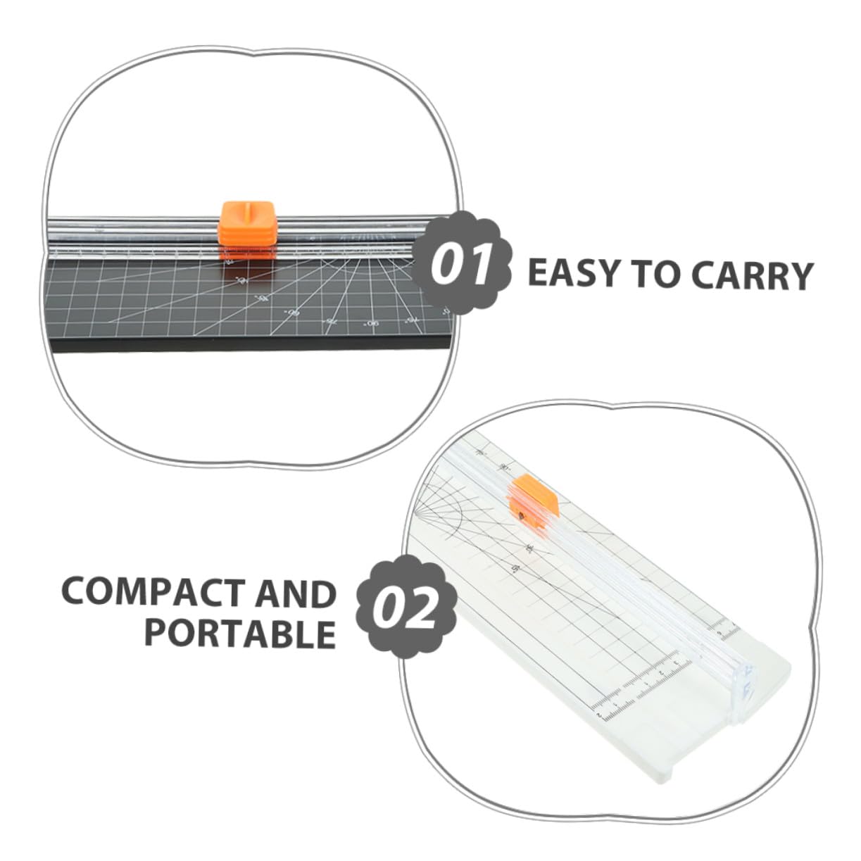 2 Pezzi Mini Taglierina Carta Portatile con Taglio per Scrapbooking Foto e Progetti Creativi Strumento Sicuro e Facile Usare per Studenti e Hobbisti