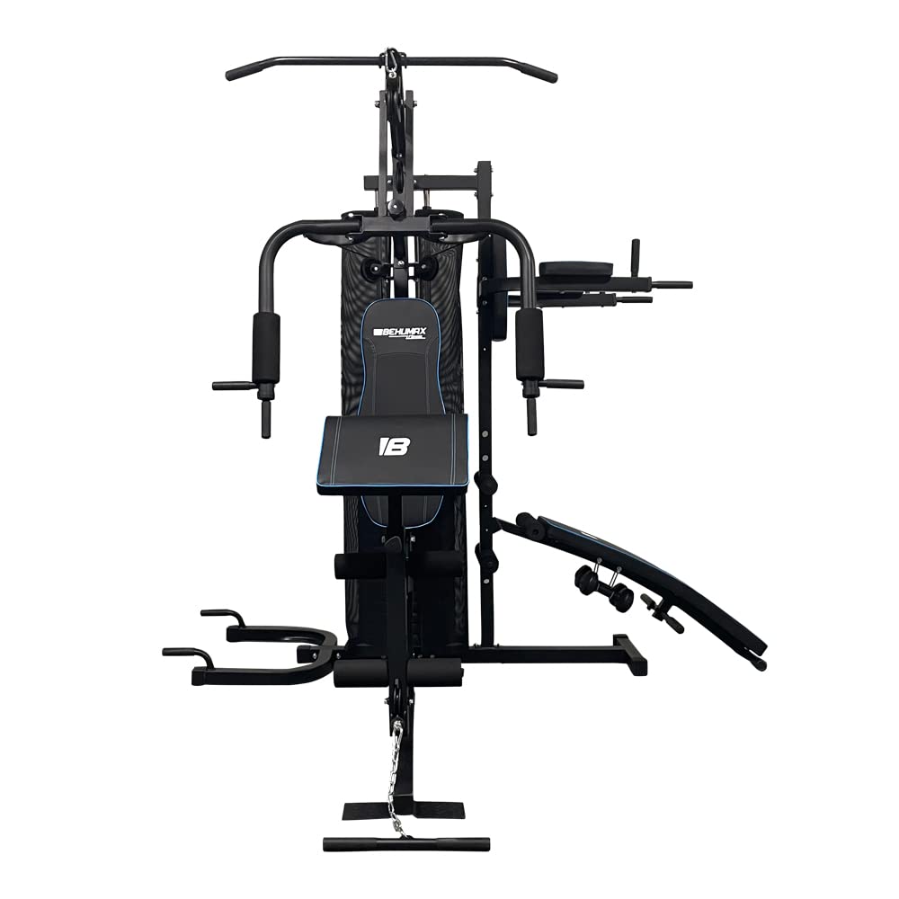BEHUMAX Máquina multifunción Multigym 500 Máquina de musculación, multiestacion, Hombros, Espalda, Brazos, Pecho, piernas, Triple polea, 67,5kg
