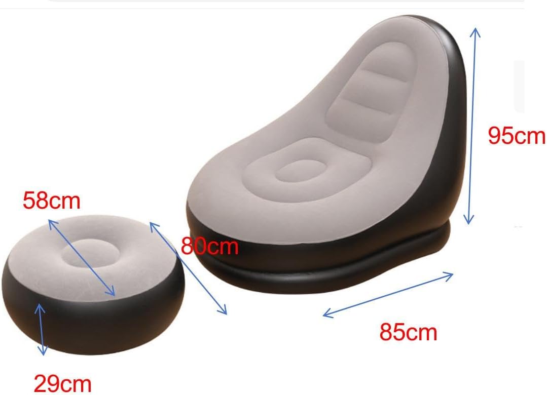 Fiyyuga ソファ レイジー フロッキング インフレータブル ソファ セット レジャー ソファ ファッション レイジー アウトド