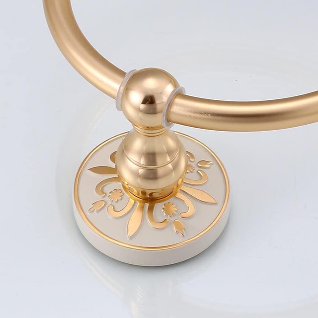 LSLYTQ Bathroom Towel Ring, Ivory White Towel Bathroom Towel Rack, Bathroom Hand Towel Holder Round Towel Hanger Wall Mount