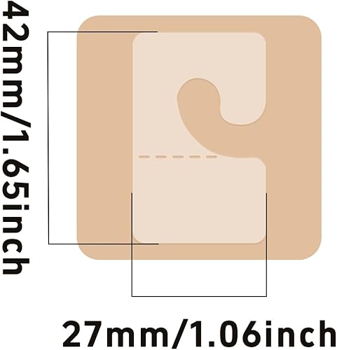 Miniatura 2 de 300 pestañas adhesivas transparentes para colgar, etiquetas autoadhesivas de 1.65 x 1.06 pulgadas, pestañas colgantes de plástico resistente para