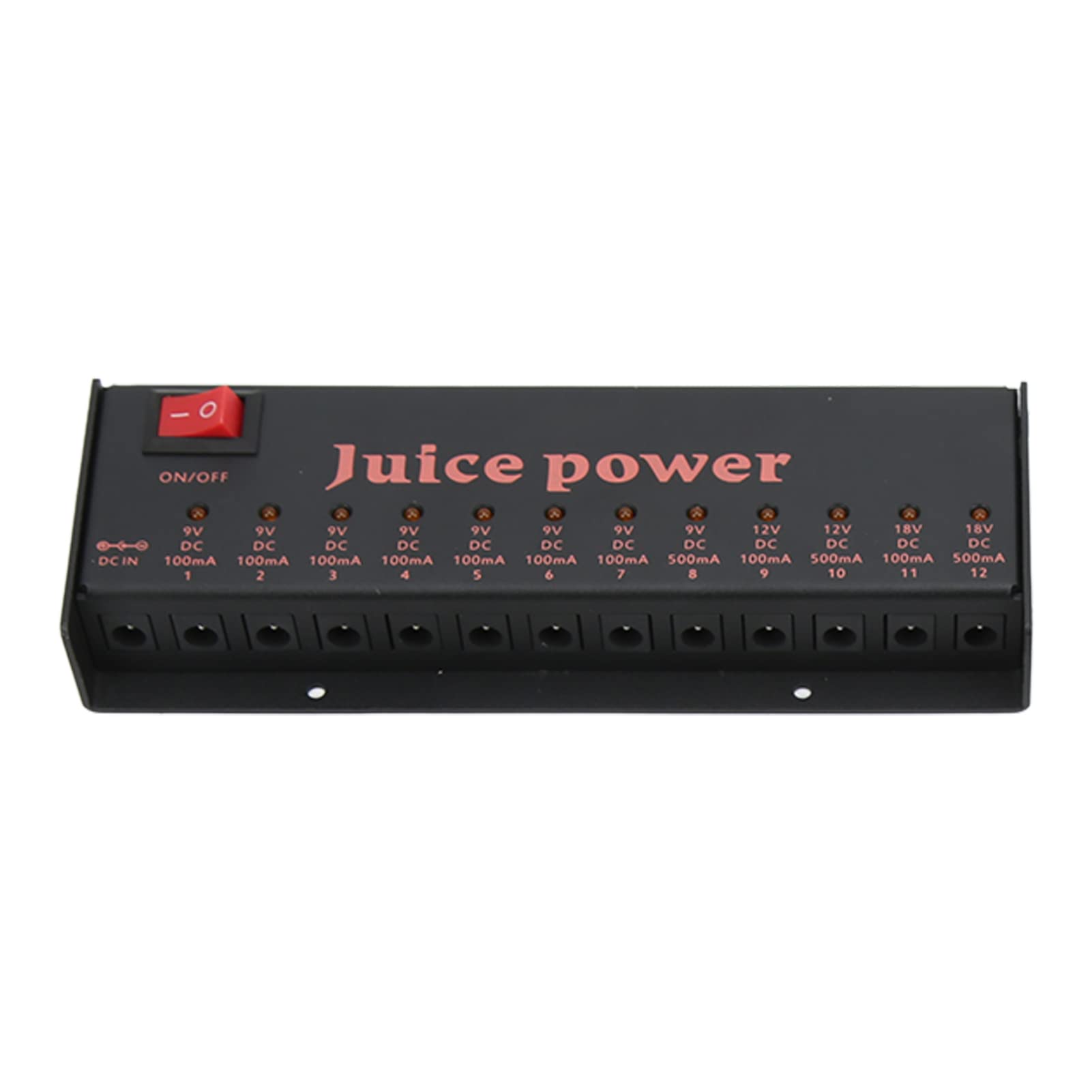 Mehrkanal-Pedal-Netzteil, Vollmetallgehäuse 9V 12V 18V Effektpedal-Netzteil DC-Ausgang 100mA 500mA Kurzschlussschutz für digitale Effekte(#2)