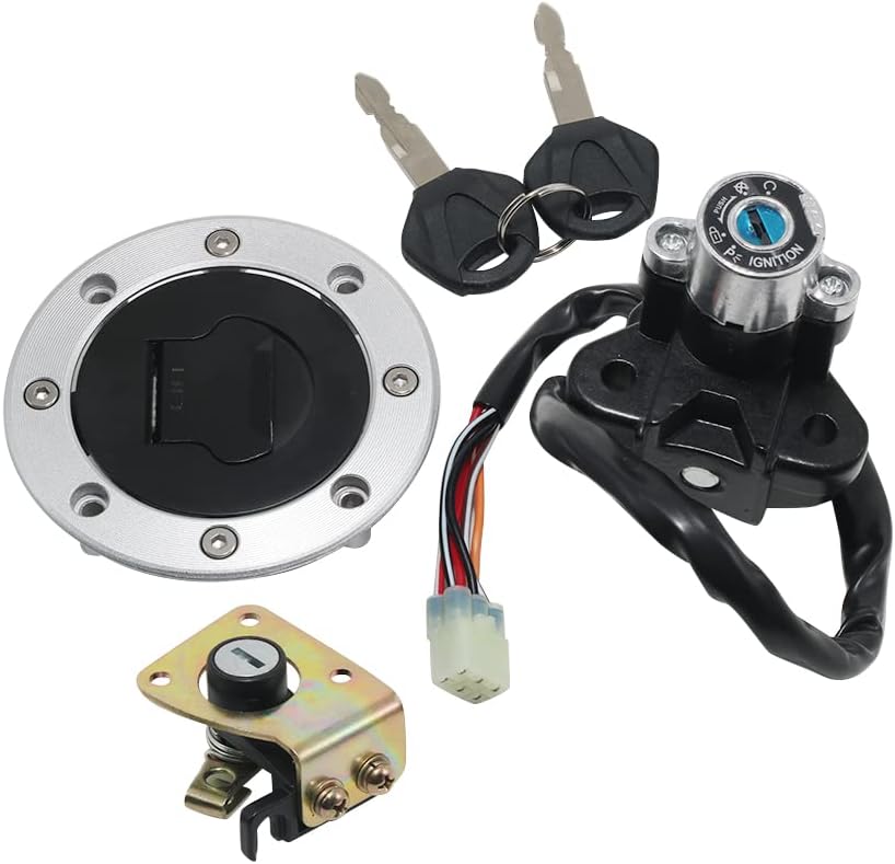 Interruptor de encendido Cubierta de tapa de gas Llave de bloqueo de asiento para Suzuki GSX1200 FSWFSX, GSX400 FSVFSK1(GK7B) Inazuma para Suzuki