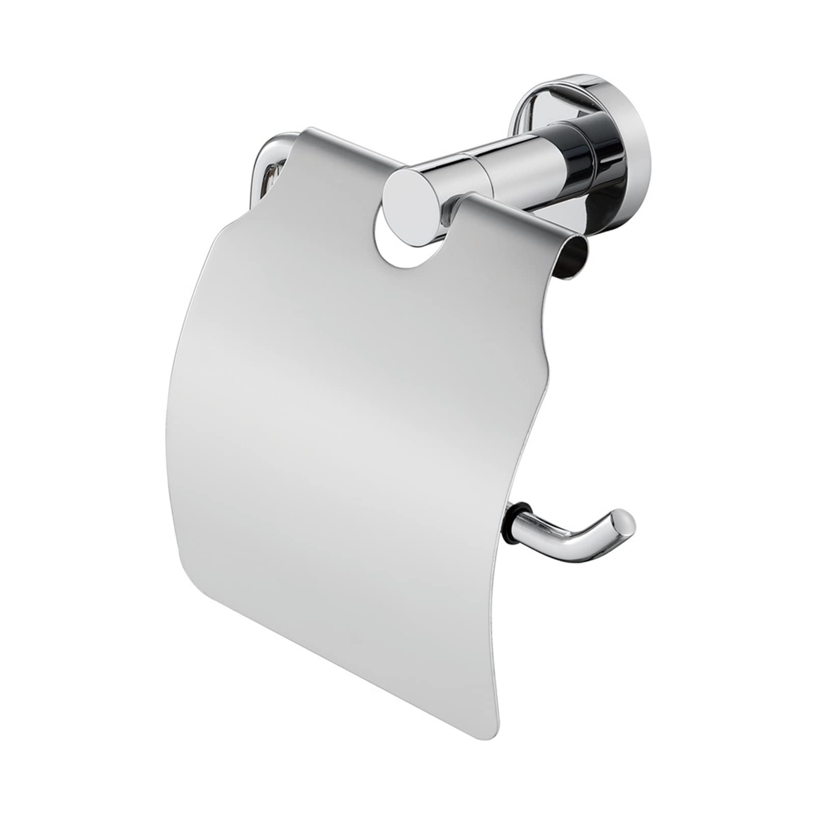 Stały uchwyt na papier toaletowy, Stainless Steel Silver Toilet Paper Holder Wall Mount With Cover