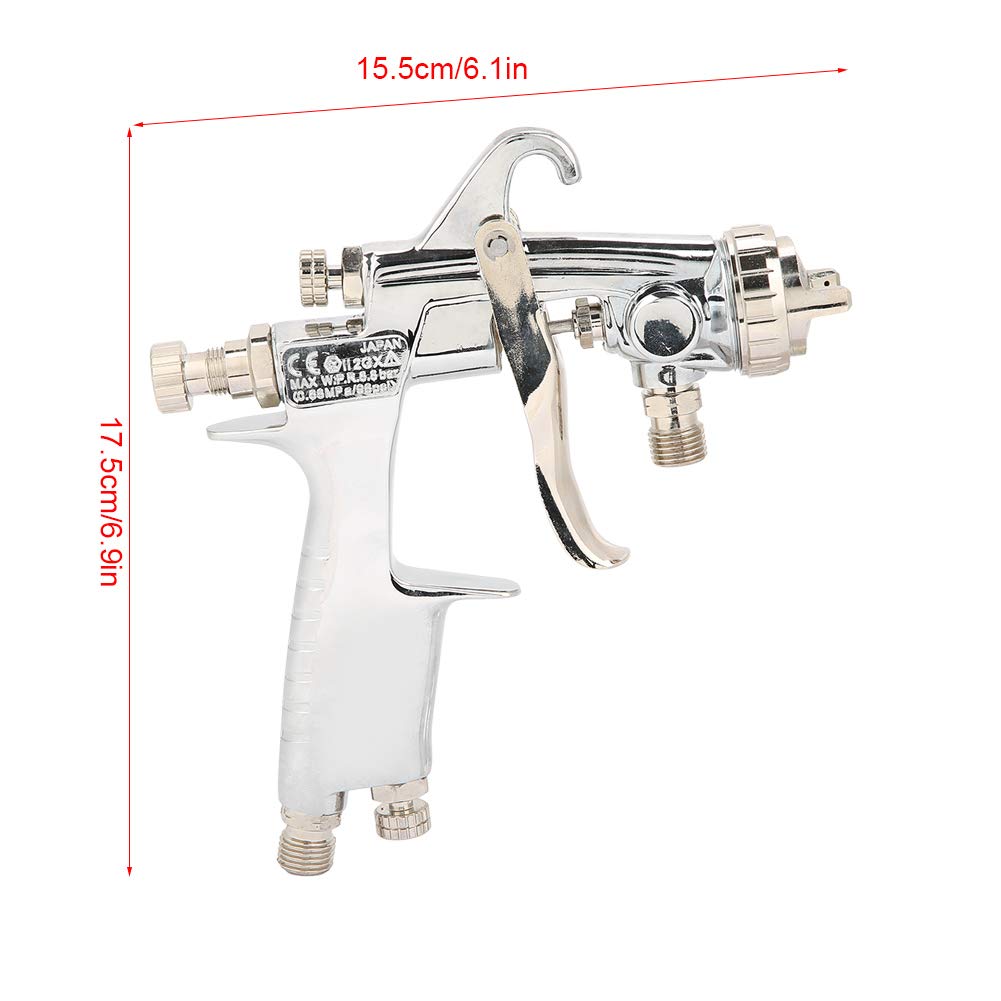 DEWIN Pistola Pulverizadora de Aire Comprimido, Boquilla de 1.5mm Modo de Alimentación Por Succión Pistola Pulverizadora de Pintura Neumática Herramienta de Pintura Neumática para Pared y Automóvil
