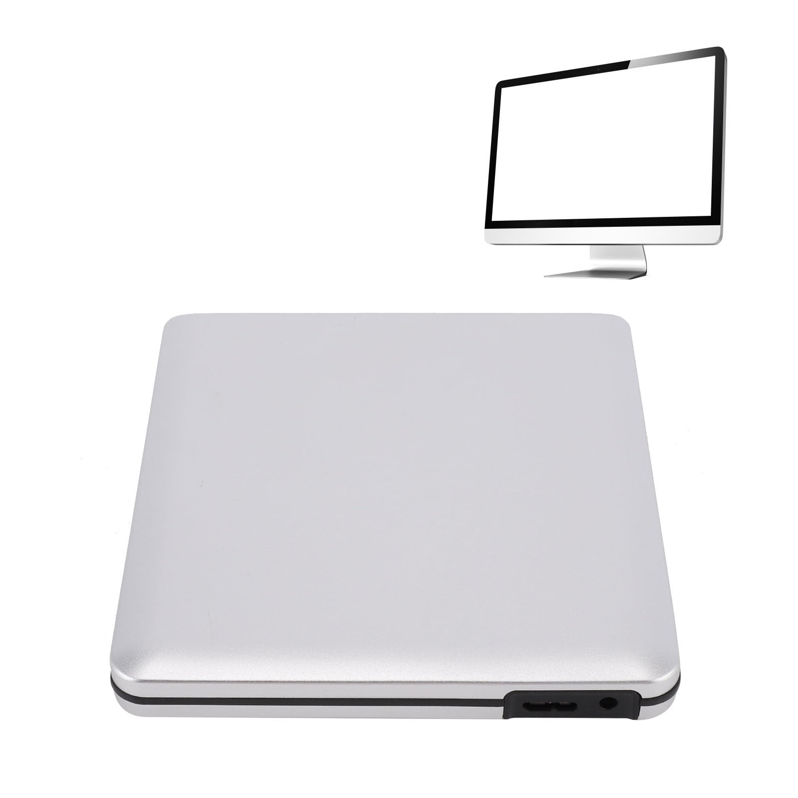 Akozon Unidad Externa de CD DVD, USB3.0 BLU Ray Laptop PC Unidad óptica Grabadora de Disco BD Externa Grabadora de BLU-Ray óptica Reproductor de ROM ultradelgado 3D