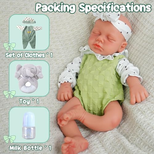 Muñeca bebe realista de silicona 12.2 pulgadas miniatura 6
