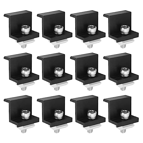 Painel Solar Fotovoltaico 12pcs Braçadeira de Extremidade z Liga de Alumínio Painel Solar Suporte de