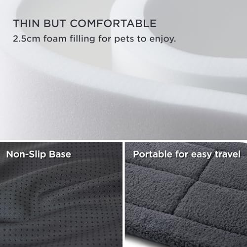 Bedsure Washable Dog Crate Bed for Small Dogs, Soft Foam Floor Pet Mat, Versatile Lightweight Pet Crate Pad for Cages - Image 4