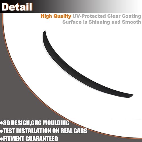 Miniatura 8 de MCARCAR KIT Alerón trasero negro mate para BMW Serie 2 F22 F87 M2 Coupé 2014-2020 220i 228i 230i M235i M240i Tapa trasera de fibra de vidrio
