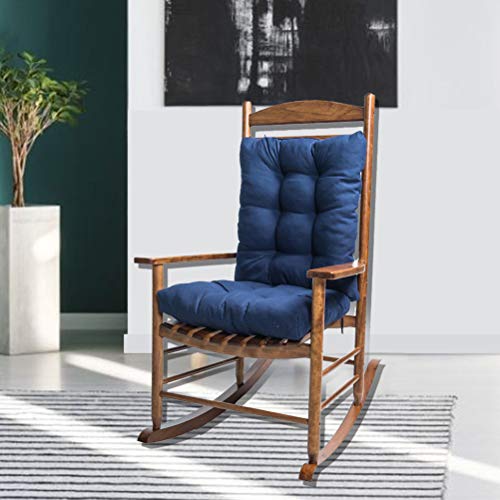 Mrisata Rocking Chair Cushion, Indoor Outdoor Rocker Cushions Set, Sun Lounger Chair Cushions,Lounge Chaise Cushion Outdoor Thick Padded Seat Cushion Reclining Chair Cushion (Navy)